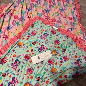 Posh peanut lux blanket - Pink and Aqua Mermaid Design